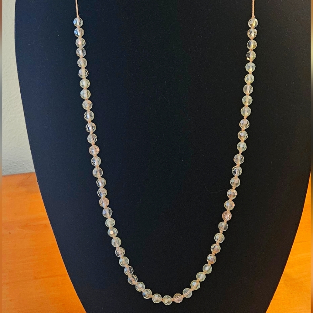 World Market Light Yellow Crystal Beaded Necklace